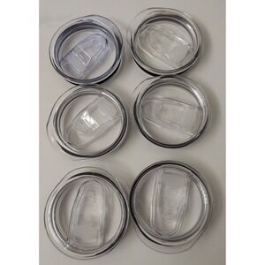 Unbranded Tumbler Replacement Lids 6pc Clear Excellent Sliding Splash Proof